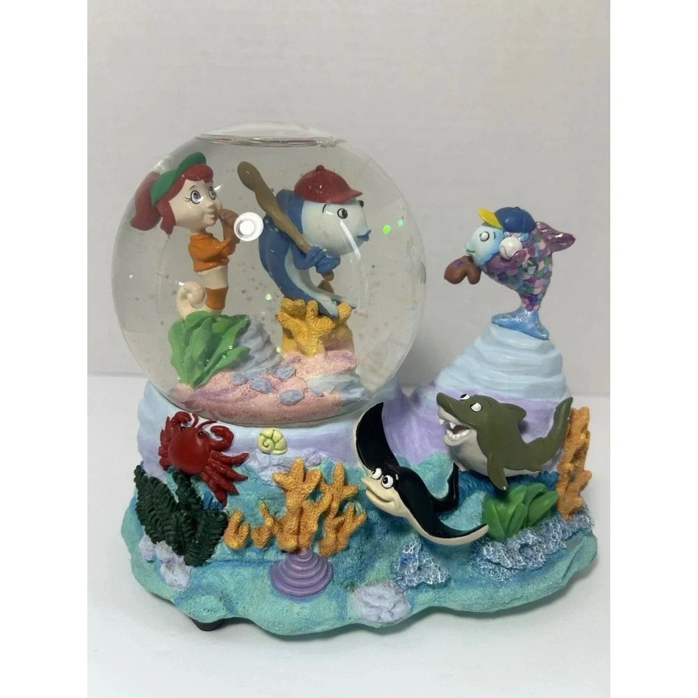 San Francisco Music Box Co Rainbow Fish Baseball Snow Globe Take Me Out Ballgame